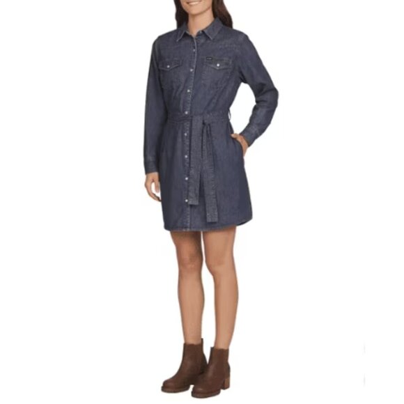 Wrangler Ladies' Denim Dress Dark Blue Small NWT - Picture 1 of 3